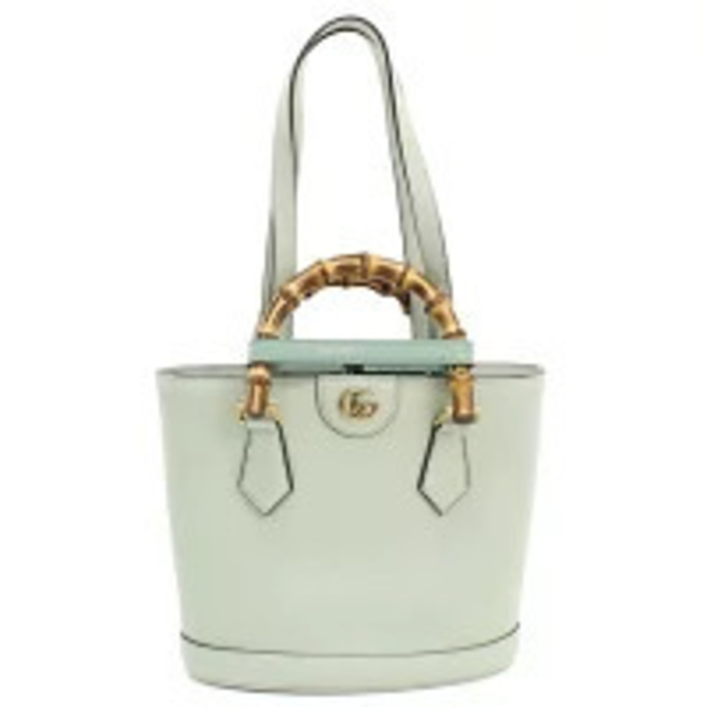 Gucci Tote Bag Diana Bamboo Leather Green Handbag